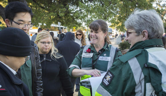 st john first aid at events volunteers smiling