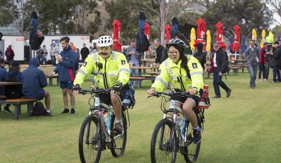 st john ambulance victoria first aid at events volunteers on bikes