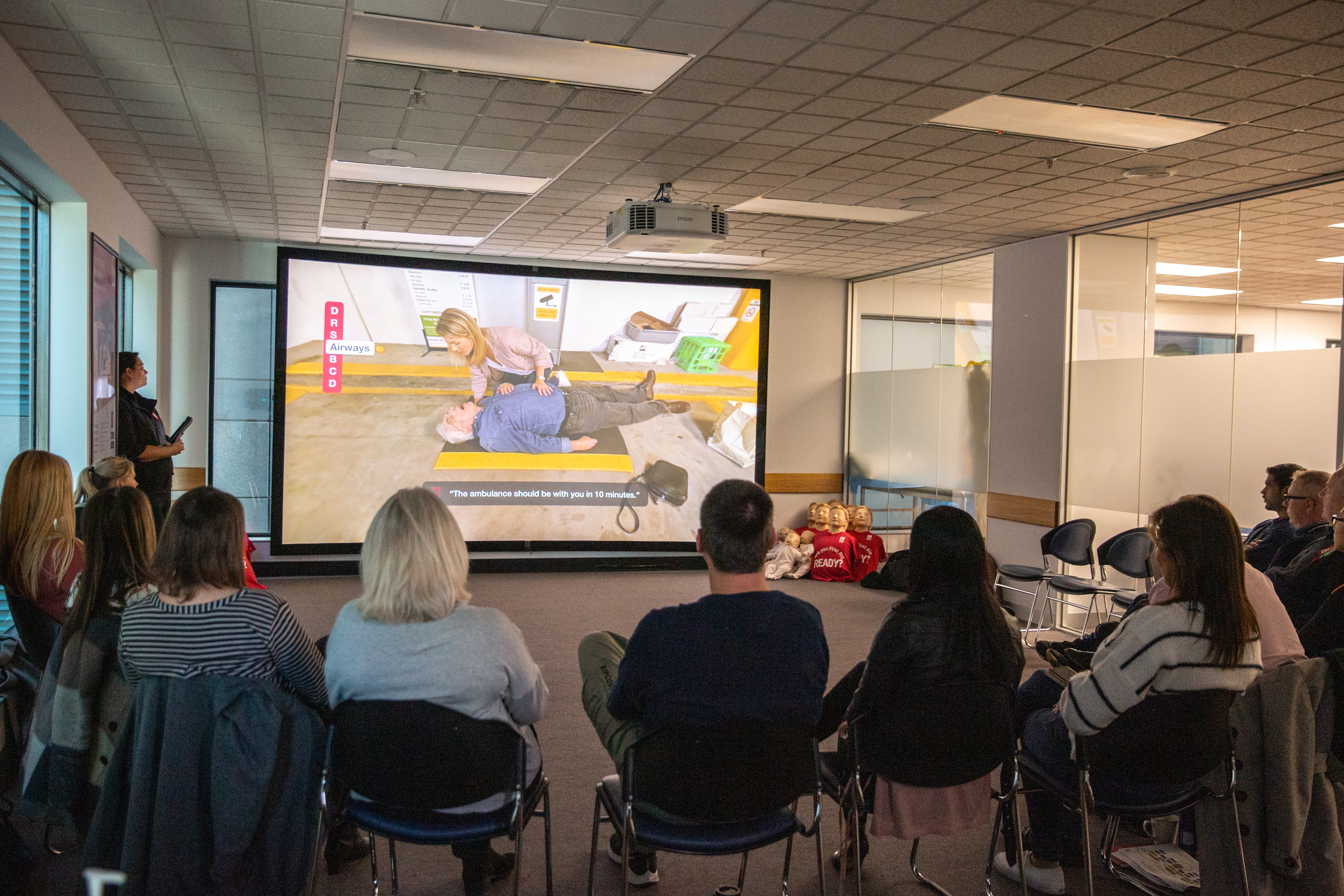 St John first aid training group screen immersion delivery