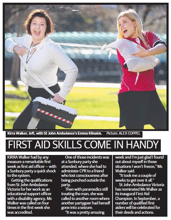 Sunbury Leader St John first aid skills come in handy