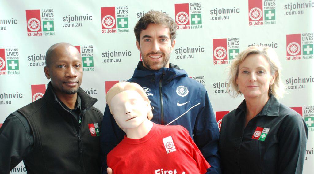 St John first aid trainers with Kade Simpson