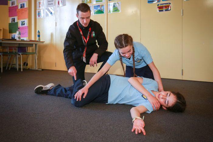 First Aid in Schools Program students and presenter