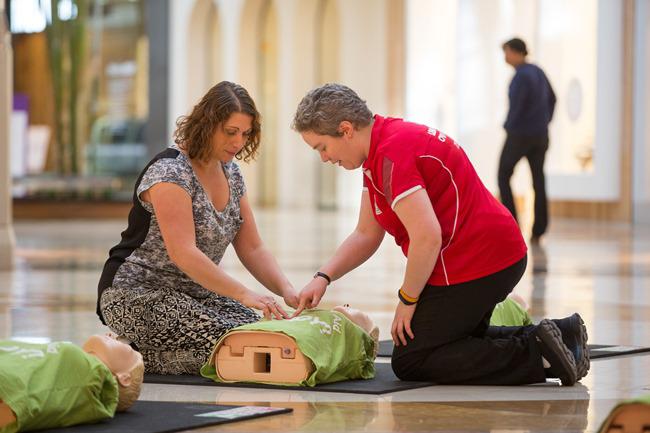 CPR Lab setup at Chadstone and taught to the public by our CPR instructors