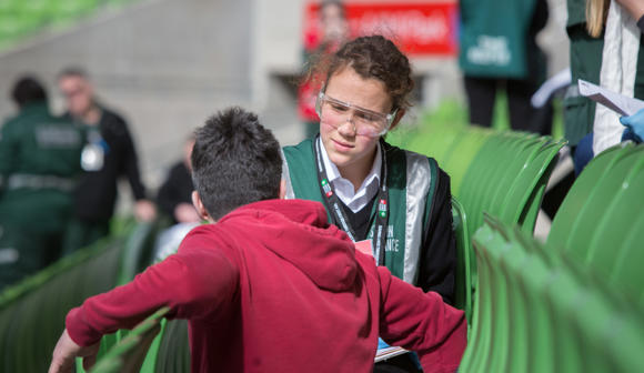 st john youth volunteer at event