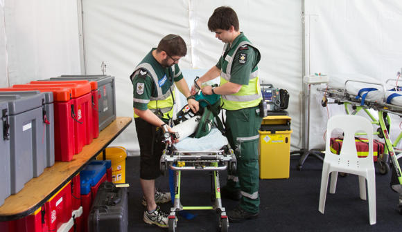 St John first aid at events volunteers packing equipment