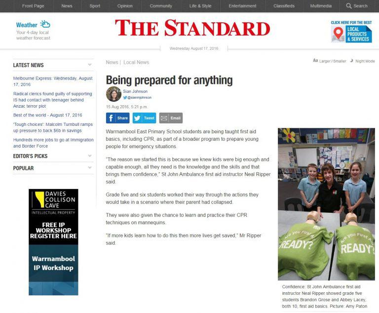 Being Prepared For Anything The Standard 16August2016 