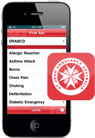 St John First Aid App on phone