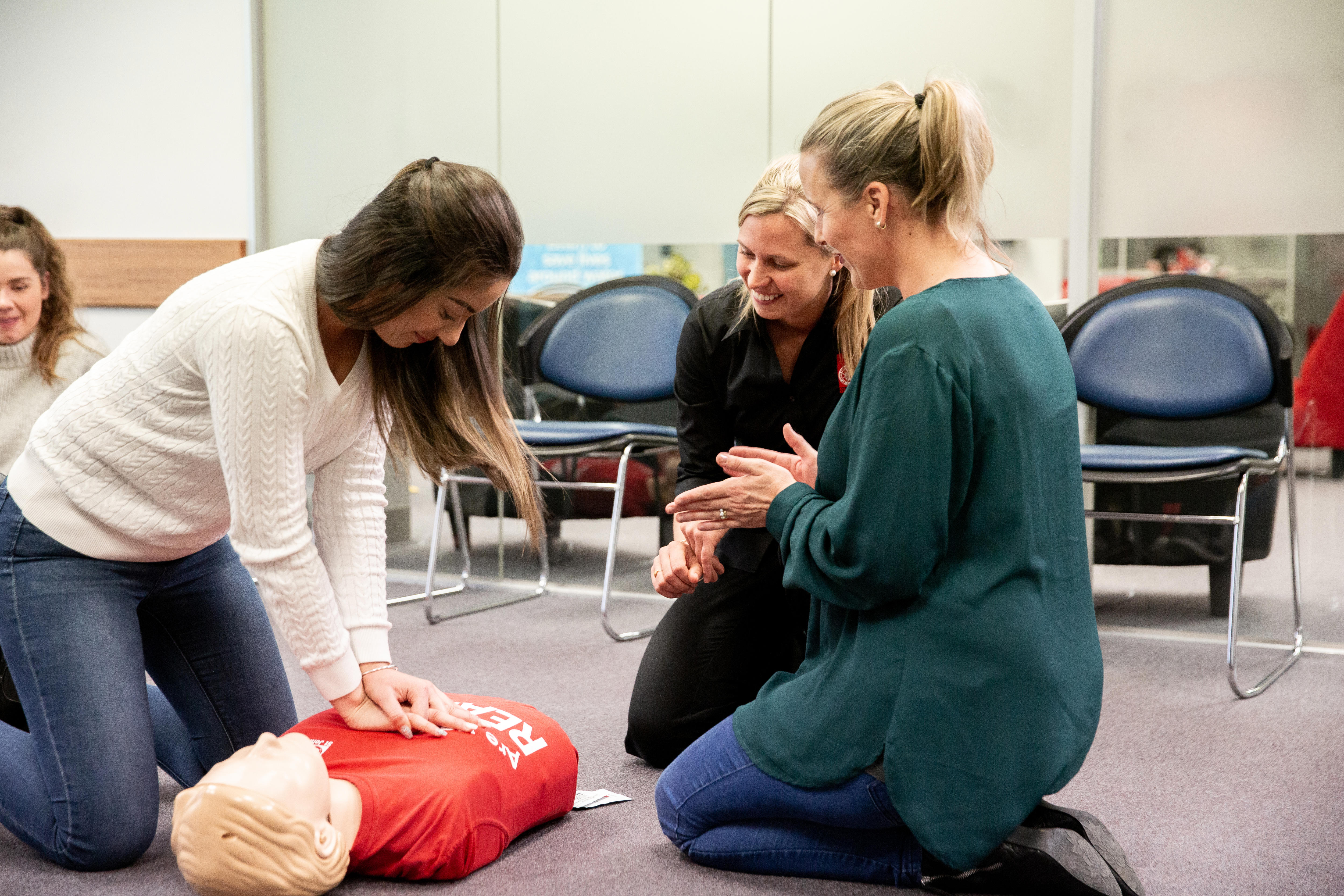 St John first aid training - CPR students