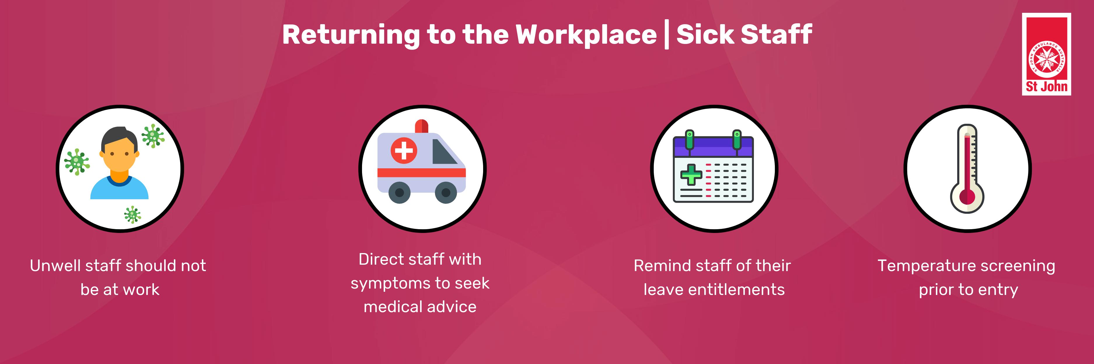 Returning to the workplace Sick Staff During COVID-19 Also Known as Coronavirus