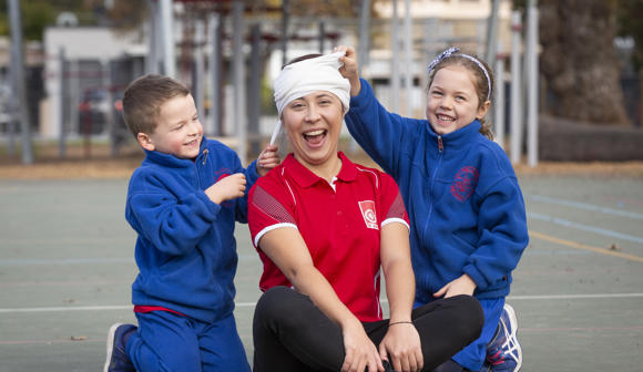 First Aid in Schools Program students and presenter