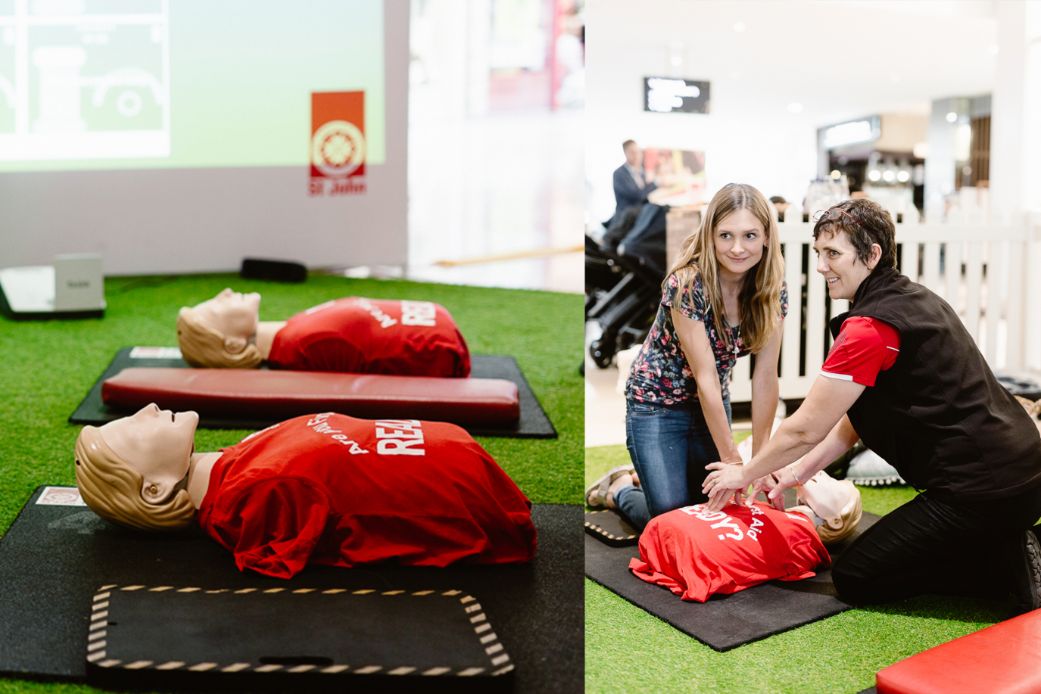 St John CPR lab lite in shopping centre 