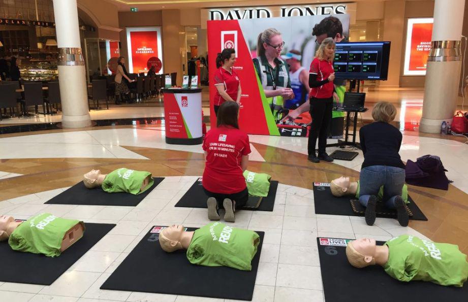 St John CPR lab lite in Chadstone shopping centre 