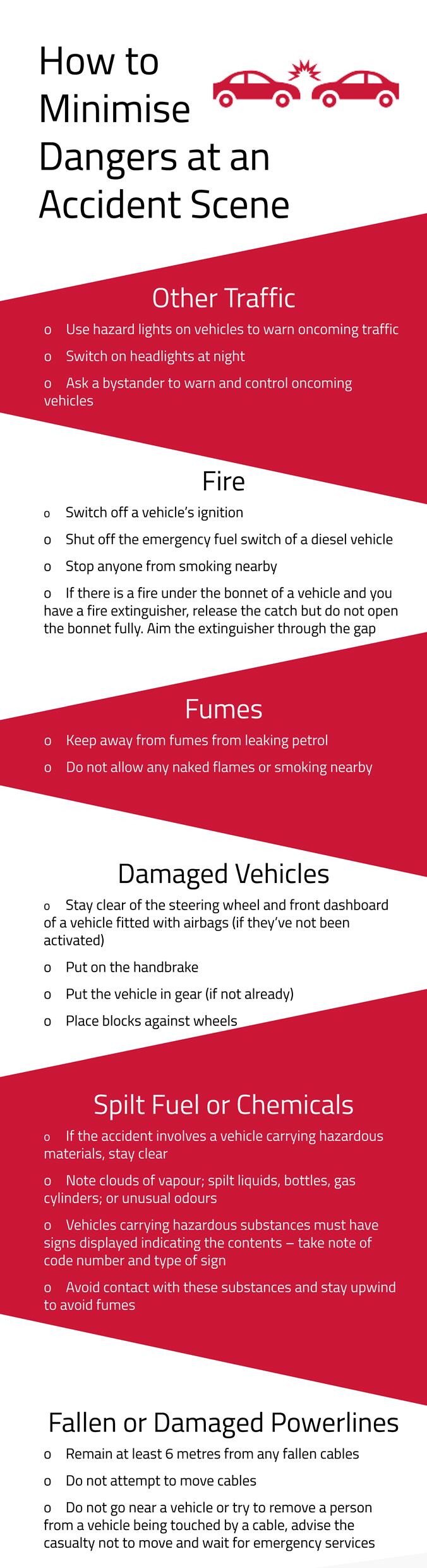How To Minimise Dangers At An Accident Scene Infographic