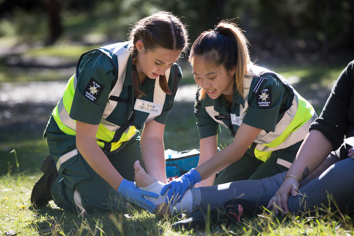 St John Ambulance Victoria Youth Members Providing First Aid