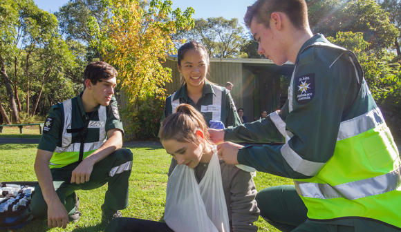 St John Ambulance Victoria Youth Members Providing First Aid