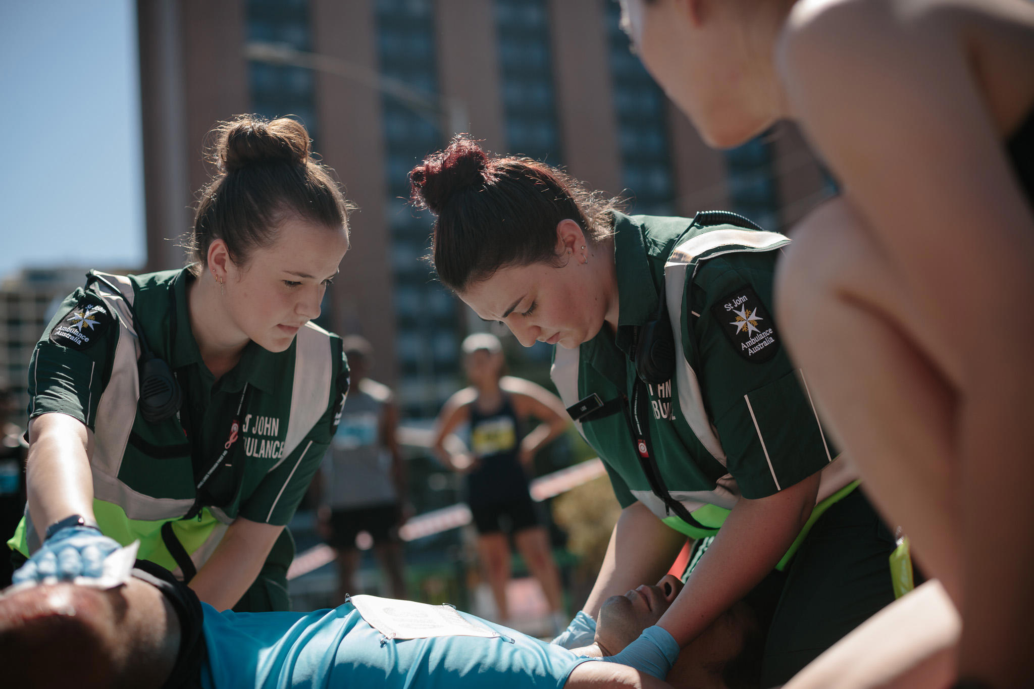 St John Ambulance Victoria Volunteer performing First Aid