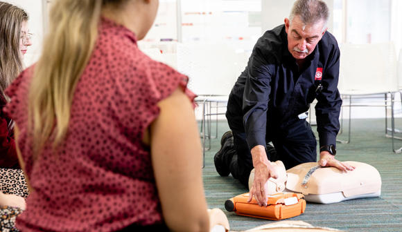 Students completing Free CPR training as part of the St John Ambulance Victoria Defib in your Street Community Program.