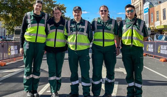 St John Ambulance Victoria volunteers providing first aid at an event