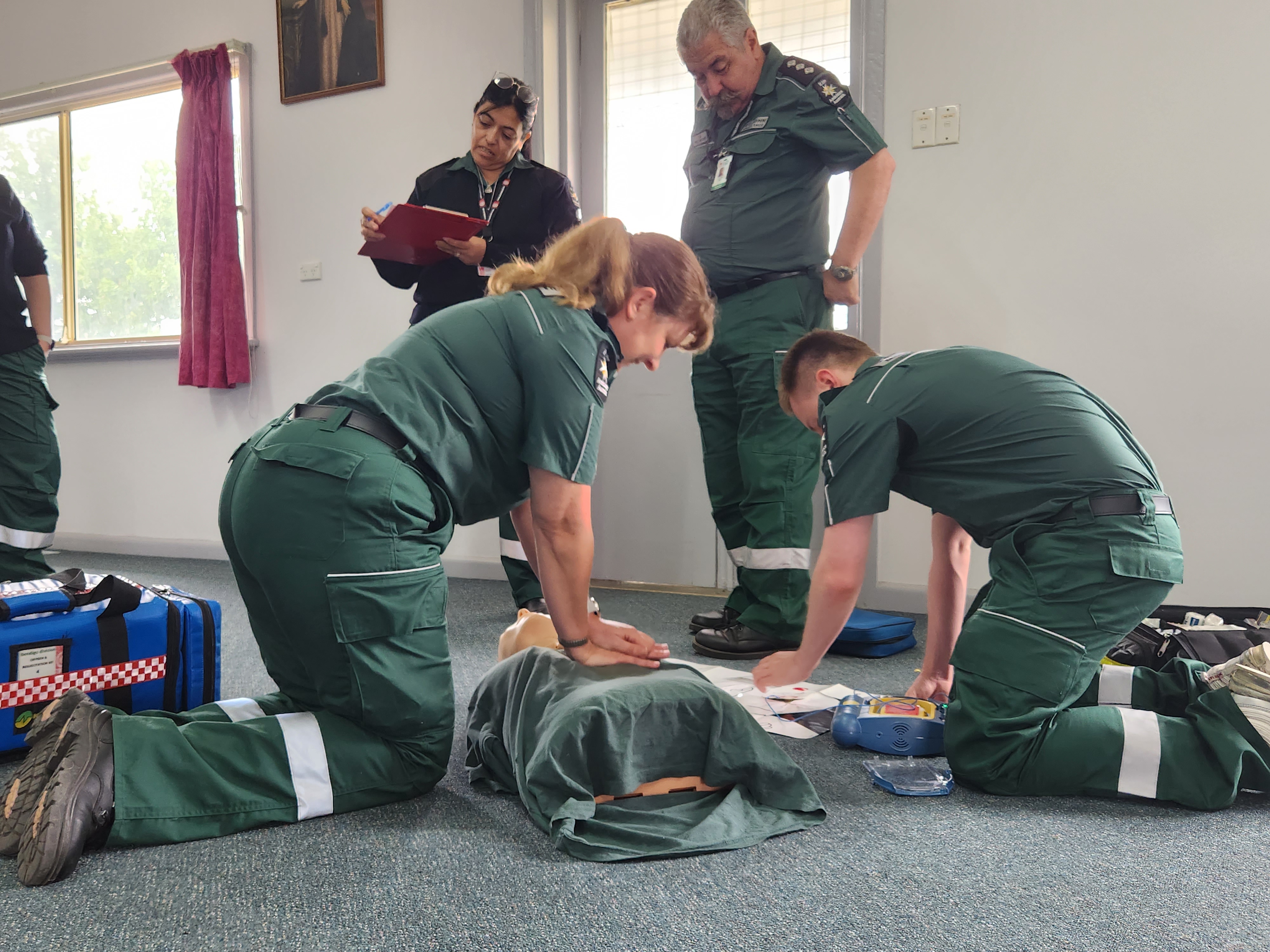 St John Ambulance Victoria volunteers practicing first aid skills